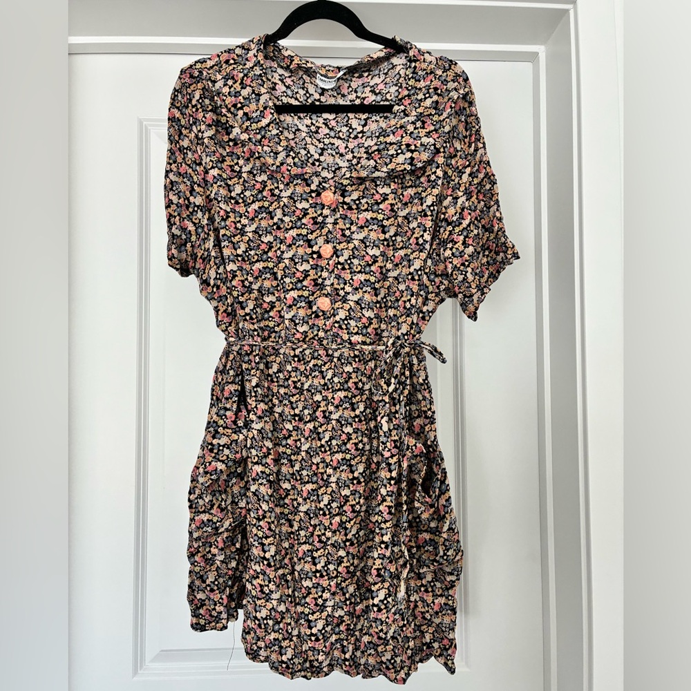 90s vintage floral print dress
